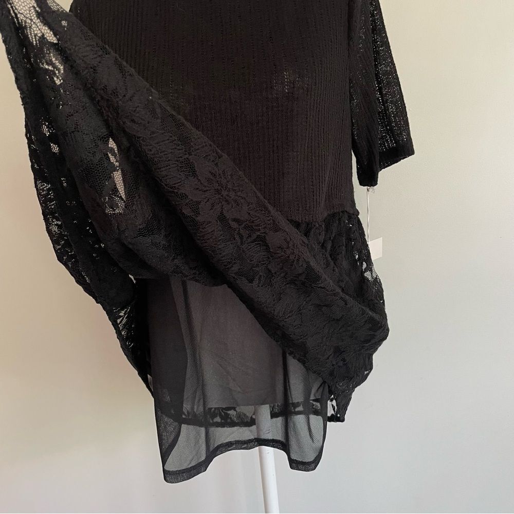 Lauren Conrad Bee Mine Black Lace Baby Doll Top NEW Women’s Size Small - Picture 4 of 10